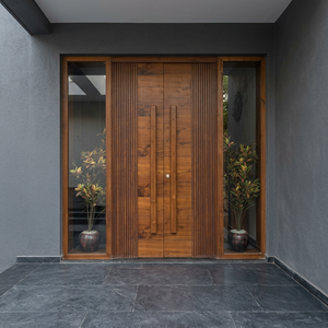 Meubles de maison de luxe, porte d'entrée double en bois massif avec un design élégant - Product Image 3