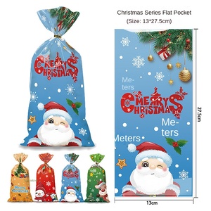2025 natale del nuovo anno decorazioni in plastica resistente babbo natale tasca piatta borsa regalo per feste bomboniere biscotti di <span class=keywords><strong>capodanno</strong></span> - Product Image 5