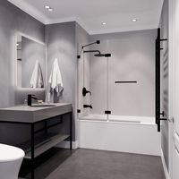 Charnière sans cadre porte salle de bain clair panneau de verre trempé baignoire douche porte enceinte bain douche écran