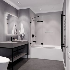 Charnière sans cadre porte salle de bain clair panneau de verre trempé <span class=keywords><strong>baignoire</strong></span> douche porte enceinte bain douche écran - Product Image 3