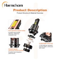 Kit de conversion HID vers LED M12 série D 200W D1S D2S D3S D5S D8S Phare LED certifié CE étanche IP68