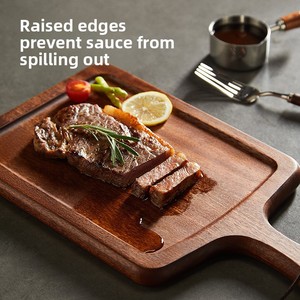 Bandeja de Madera de Ébano He <span class=keywords><strong>Dou</strong></span> c, Plato para Servir Cena, Pan, Pizza, Carne, Modelo Zhejiang CX240412b - Product Image 2