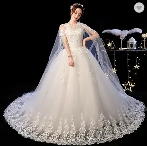 Best Selling Elegant Ontwerp Goedkope Lace Bridal Baljurk Trouwjurken