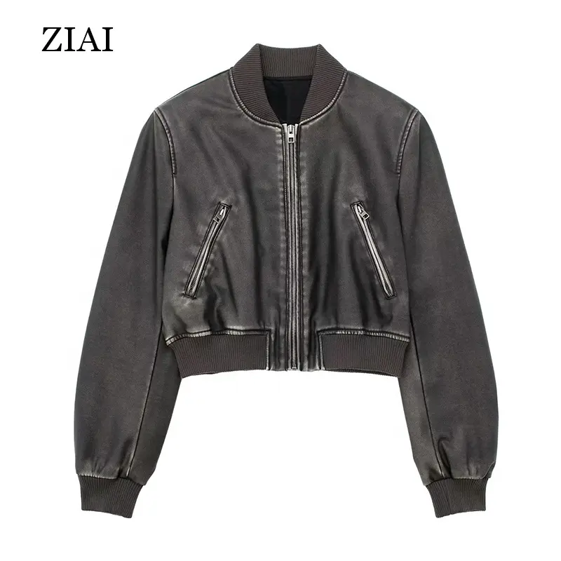 Leather Jacket Motorcycle Womens