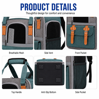 Sac à dos de transport pour animaux de compagnie imperméable et respirant avec maille transparente, sac de voyage pour animaux de compagnie avec bretelles réglables pour petits animaux