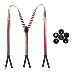 <span class=keywords><strong>Bretelles</strong></span> vintage pour homme, couleur unie, forme en Y, 3 clips, avec extrémité à 6 boutons, idéales pour les mariages, les fêtes et les événements formels - Product Image 4