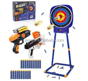 2022 NEW Electronic Shooting Targets Toys Round Digital Scoring Game kit with 2 Foam Dart Blaster Toy Guns for kids