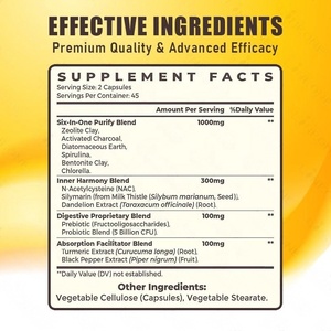 Complément Détoxifiant Marque Blanche pour le Foie avec Charbon Actif, Zéolite et Argile de Bentonite pour la Détoxification des Toxines, le Soutien Hépatique, Digestif et Intestinal - Product Image 2