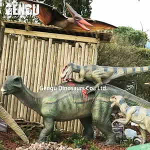 indoor playground Animatronics fight dinosaur model group