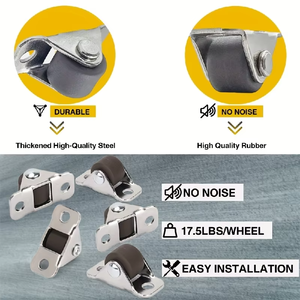 Durable Mini Universal <b>Plastic</b> Brake <b>Wheel</b> Roller Directional Plate with Caster <b>Wheel</b> Bearing Clamp Modern Design - Product Image 4