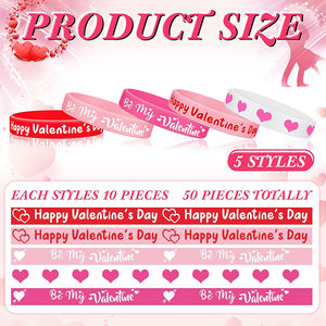 Venta al por mayor personalizado amor pulsera de silicona Día de San Valentín Rosa goma alfabeto letra impresión pulsera para parejas - Product Image 2