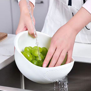 Cesta de drenaje multifuncional para lavar arroz y filtro - Cesta de plástico creativa para lavar arroz - Product Image 3