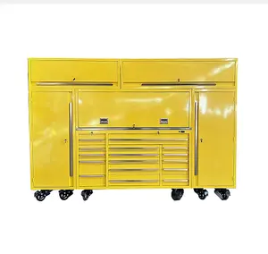 盒装工具套装供应商工具箱绿色黄色工具拉杆柜