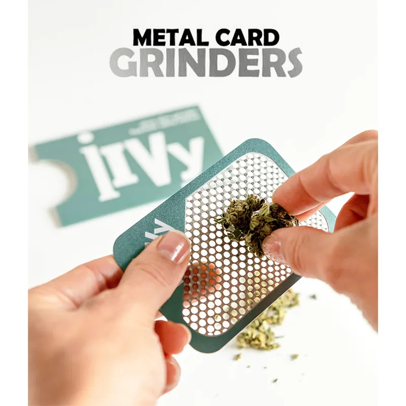 Custom stainless steel metal grinder card gold /silver plated metal business card