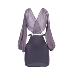 Vente en gros directe d'usine, lingerie <span class=keywords><strong>sexy</strong></span> pour femmes, sous-vêtements, uniforme, cosplay, robe longue, lingerie violette - Product Image 6