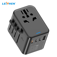 Adaptateur universel de charge rapide 65W d'usine, adaptateur de voyage universel USB GaN, prise adaptateur mural GaN 3 type-C, chargeur mural 2500W max