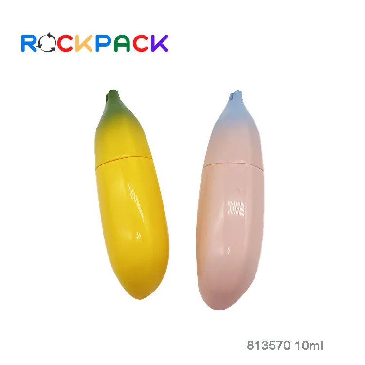 Conatiners de tubos de gloss plásticos vazios em forma de banana 10ml