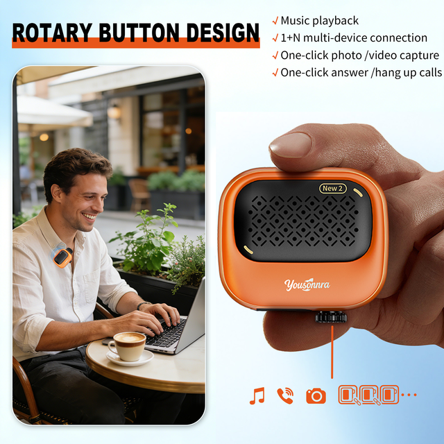 Waterproof Outdoor Speaker, Mini Portable Neck-Hanging Design with Deep Bass, High Volume & Long Battery Life