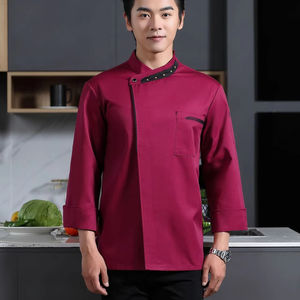Durable Cotton Polyester Chef <b>Work</b> Jacket Long Sleeve Anti-Pilling Wash-Resistant Kitchen Wear - Product Image 1