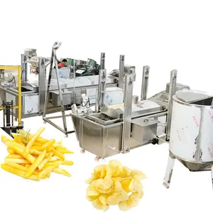 Ticari otomatik makine yapma patates cipsi yapma makinesi tüm ekipman cips patates üretim hattı kızartması