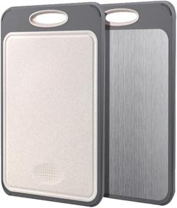 Planche à découper écologique double face 2-en-1 en acier inoxydable 304 et paille de blé avec des caractéristiques d'hygiène et de durabilité - Product Image 4