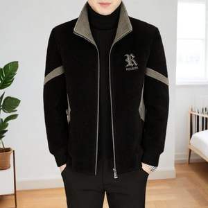 Nuova Giacca Bomber da Uomo in Poliestere Spesso con Motivo a Cuore Stampato a Rilievo Casual Versatile alla Moda per Primavera Autunno <span class=keywords><strong>Inverno</strong></span> - Product Image 3