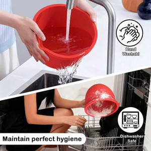 Doublure de bol en silicone pour mélangeurs <span class=keywords><strong>Kitchenaid</strong></span>, doublure de bol de mélange de 5 pintes avec couvercle, doublure de bol en silicone réutilisable pour mélangeur pour boulangerie - Product Image 6
