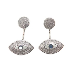 C5922 evileyes personalizadas 925 pendiente de plata pavimentada CZ joyería de plata esterlina diseños personalizados pueden hacer una fabricación y entrega rápidas - Product Image 1