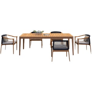 Muebles de exterior de ratán de madera maciza de estilo nórdico, sillas de mesa de teca para patio, balcón, jardín, o Villa <span class=keywords><strong>Hotel</strong></span>, uso de ocio - Product Image 1