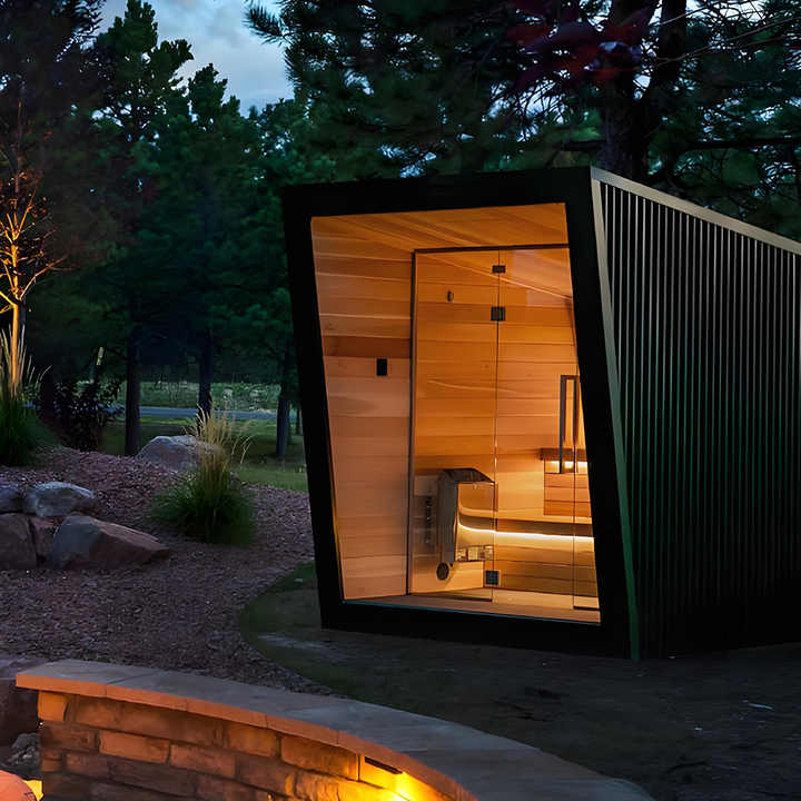 Custom Outdoor Red Cedar Sauna Room for 4 Person - Health & Wellness
