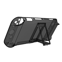 Étui de protection en PC pour console de jeu Switch OLED avec support et design séparé, boîte en cristal