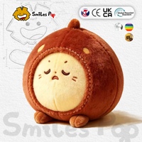 Boneka Kucing Chestnut Custom, Maskot Kustom, Boneka Isi Dakron, Bahan Aman Non-Toksik, Bersertifikat CE UKCA, Boneka Lembut untuk Hadiah Bisnis