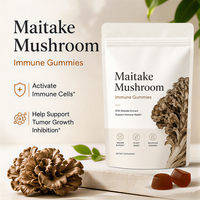 Gummies Maitake à Faible Teneur en Sucre pour Adultes, Formule Naturelle, Certifiées GMP, Prix d'Usine, Vente en Gros, Marque Privée, Stimulant Immunitaire Pur