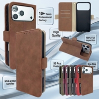 Étui portefeuille vintage en similicuir suédé mat avec fentes pour cartes et support rotatif à 360° °   Coque de protection antichoc pour iPhone 14PRO/PRO MAX