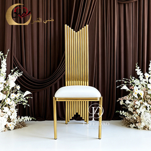 Chaises de restaurant modernes de luxe en acier inoxydable avec dossier haut et revêtement en velours pour l'extérieur - Product Image 1