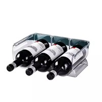 Vente chaude empilable en plastique vin et bouteille d'eau organisateur porte-verre pour réfrigérateur affichage pour le stockage de boissons
