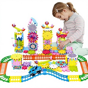 Blocs de construction 3D en plastique, moules de blocs emboîtables, jouets de puzzle rotatifs à engrenages, ensemble pour enfants, grandes pièces à engrenages rotatifs - Product Image 4