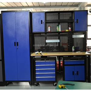 Профессиональные модульные инструментальные шкафы-тумбы в европейском стиле, комбинированные с верстаком - Product Image 4