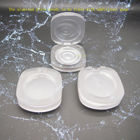 Palette de fard à joues cosmétique vide en plastique transparent mat avec logo personnalisé emballage de maquillage étui compact poudre pressée carrée