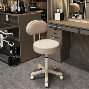 Hot Selling Custom Durable Metal Barber Stool Chair 360 Degree Swivel/Reclining/Height Adjustable Leather Seat for Beauty Salon - Product Image 2