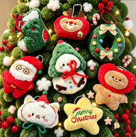Porte-clés en peluche de Noël en gros, pendentif de série de Noël mignon, breloques adorables, cadeau de fête, jouet en peluche
