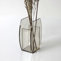 Vase en acrylique moderne pliable de couleur personnalisée Décoration d'intérieur Vase à fleurs rose avec montage facile