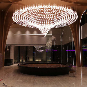 Lámpara de Araña Moderna de Lujo, Redonda, Decorativa, con Colgante de Cristal Gigante - Product Image 1