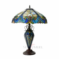 Lampe de table en verre teinté de 16 pouces, bronzage, vente en gros, artisanat personnalisé, soudure manuelle, style européen vintage, luminaires décoratifs Sensmuel