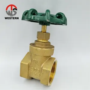 Ningbo Western filetage femelle vanne en fonte laiton 3/4 vanne d'arrêt en laiton 4 "laiton avec volant en acier