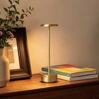 Lampe de bureau rechargeable par USB en cuivre de haute qualité, longue durée de vie ; style américain simple, minimaliste, lumière de nuit romantique