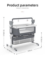Lit de bébé multifonctionnel électrique pliable en métal, transfrontalier, berceau à bascule, chaise à bascule, lit intelligent pour nouveau-né, motif uni