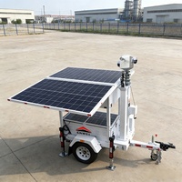 Remolque de Vigilancia Solar Móvil para Exteriores, Remolque con Cámara Solar Impermeable IP65 para Proyectos Gubernamentales