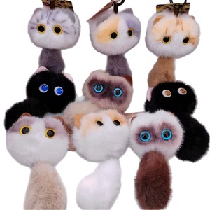 Porte-clés pendentif chat Siamese <span class=keywords><strong>gris</strong></span> mignon, taille paume, avec motif 'Much Love', figurine en peluche, petit trésor - Product Image 5