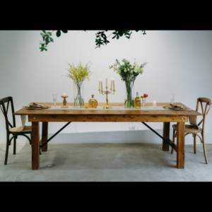 Table de ferme pliante en bois de pin recyclé massif de qualité à vendre - Product Image 5